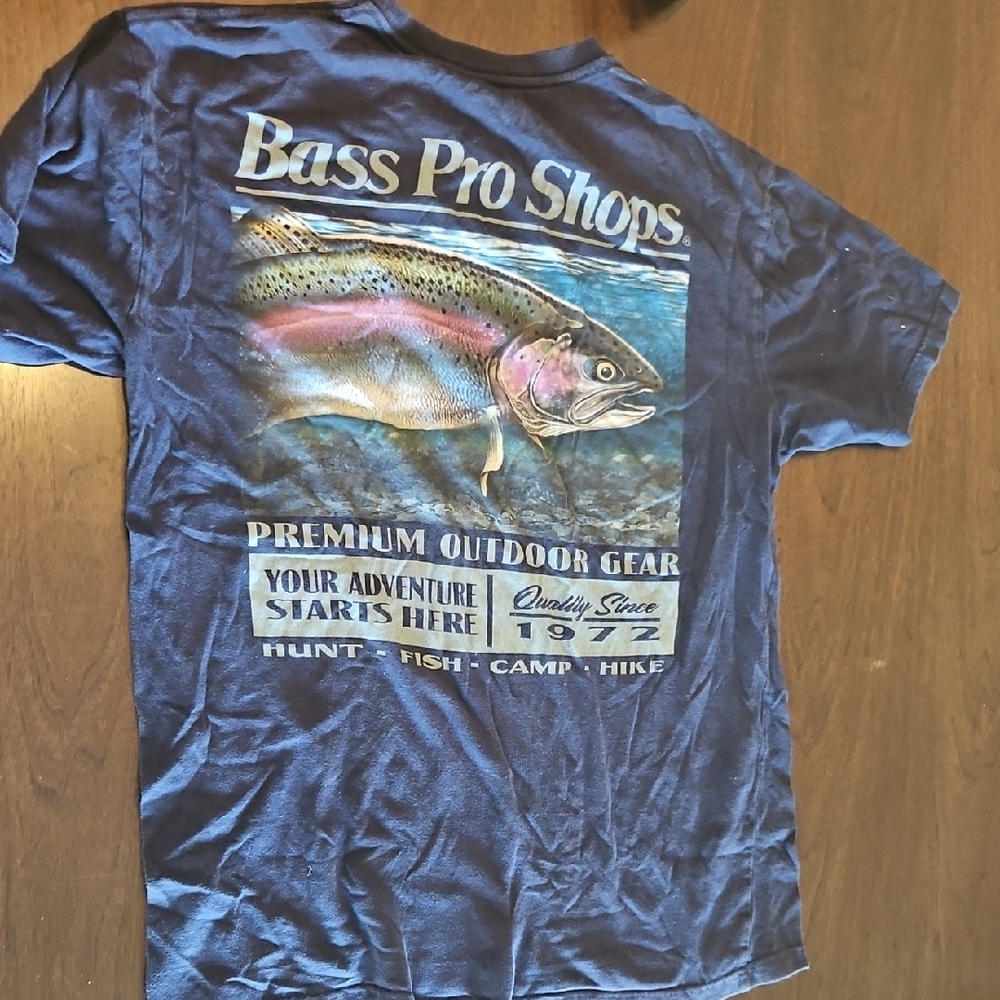Bass Pro Shops Blue Artistic Trout Shirt